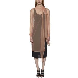 RICKOWENSLILIES RICK OWENS LILIES Tulle Overlay Sheer Long Sleeve Top Women PINK